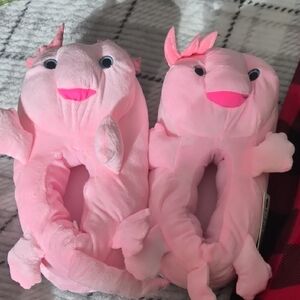 Pink Unicorn Plush Slippers